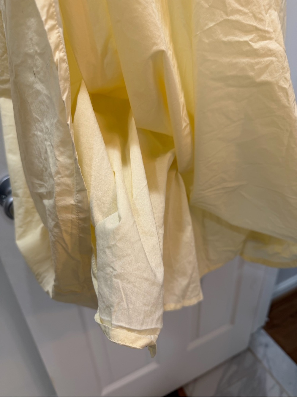 Quince Cotton Mixed Media Tank Dress Pale Custard Yellow Small - Picture 7 of 10